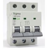 (6SM304C) Автоматический выключатель 6SM304C 3P. In=4А. Кривая С 6 кА. SIGMA