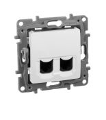 Компʼютерна розетка подвійна Legrand RJ45 кат5е UTP ETIKA білий