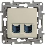 (672354) Компьютерная розетка двойная RJ45 кат6 UTP ETIKA слоновая кость. Legrand (672354) Компьютерная розетка двойная RJ45 кат6 UTP ETIKA слоновая кость. Legrand