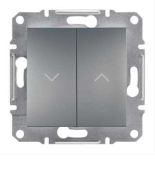 Двоклавішний вимикач для жалюзі зі самоповерненням Schneider Electric ASFORA сталь EPH1300162 Двоклавішний вимикач для жалюзі зі самоповерненням Schneider Electric ASFORA сталь
