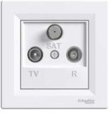 EPH3500221 Розетка TV/R/SAT (телевизионная + радио + спутниковая) проходная (4dB) ASFORA белая