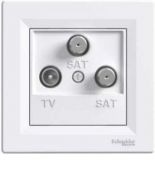 EPH3600121 Розетка TV/SAT/SAT (телевизионная + 2 спутниковых) оконечная ASFORA белая