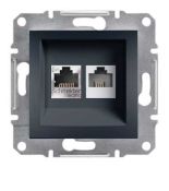 EPH4900171 Розетка «телефон&amp;интернет» RJ12&amp;RJ45 кат5e UTP ASFORA графит