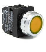 (H102DS) Кнопка нажимная Ø30 без фиксации (1НО+1НЗ) желтая. IP50. серии H. EMAS (H102DS) Кнопка нажимная Ø30 без фиксации (1НО+1НЗ) желтая. IP50. серии H. EMAS