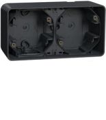 Бокс для зовнішнього монтажу подвійний горизонтальний Schneider Electric Mureva Styl IP55 графіт