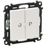 752428 Двухклавишный выключатель Valena LIFE 10АХ 250В с подсветкой.белый.Legrand