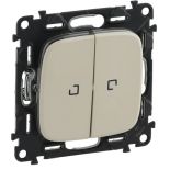 752809 Двухклавишный переключатель Valena ALLURE 10АХ 250В с подсветкой.слоновая кость.Legrand