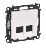 753443 Двойная компьютерная розетка RJ45 кат6 UTP Valena LIFE. белый.Legrand