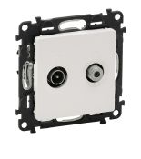 753463 Телевизионная розетка TV-SAT проходная ''шлейф'' штекер Valena LIFE. белый.Legrand