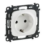 Розетка с заземляющим контактом 16А 250В со шторками . Valena ALLURE.белый.автоматические зажимы.Legrand 753720 Розетка с заземляющим контактом 16А 250В со шторками . Valena ALLURE.белый.автоматические зажимы.LegrandМеханизмы Valena In'Matic