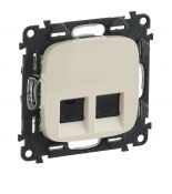 753843 Двойная компьютерная  розетка RJ45 кат6 UTP.Valena ALLURE.слоновая кость.Legrand
