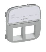 Накладка розетки телефон інтернет з підписом Legrand Valena ALLURE алюміній