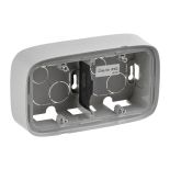 755572 Коробка для накладного монтажа 2-местная Valena ALLURE.алюминий.Legrand