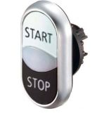 (216708) M22-DDL-WS-GB1/GB0. Головка двойной кнопки с самовозвратом и подсветкой. цвет черный/белый. с надписями «Start и Stop» IP66. серия RMQ-Titan. Moeller an Eaton Brand