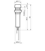 (505707с) Светодиодный индикатор металлический AD22С ∅ M6 24v АC/DC. синий. TAKEL (505707с) Светодиодный индикатор металлический AD22С ∅ M6 24v АC/DC. синий. TAKEL