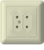 (RS6-253-28) Розетка под плоские вилки серия Wessen W59 в сборе слоновая кость. Schneider Electric