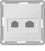 (RSI-251KK5E-1-86) Двойная компьютерная розетка (RJ 45&amp; RJ 45) категории 5E серия Wessen W59 без рамки белая. Schneider Electric