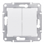SDN0300421 Двухклавишный выключатель IP44 Sedna белый