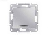 SDN0201160 Двухполюсный одноклавишный выключатель с красной индикацией Sedna алюминий