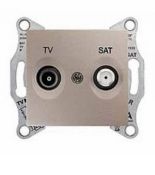 SDN3401268 Розетка TV/SAT (телевизионная&amp; спутниковая) 8 дБ проходная Sedna титан