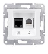 Розетка RJ45&RJ11 (компьютерная& телефонная) категория 5e неэкранированная UTP Sedna белый SDN5100121 Розетка RJ45&RJ11 (компьютерная& телефонная) категория 5e неэкранированная UTP Sedna белый