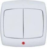 (VS5U-227-BI) Двухклавишный выключатель с подсветкой серии Рондо белый. Schneider Electric