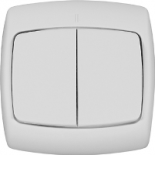 (VS5U-228-BI) Двухклавишный выключатель серии Рондо белый. Schneider Electric (VS5U-228-BI) Двухклавишный выключатель серии Рондо белый. Schneider Electric
