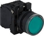 XB5AW33M5. Невыступающая кнопка c подсветкой в сборе с самовозвратом. зеленая. 1NO+1NC. 230-240V AC. IP66. серия Harmony XB5. Schneider Electric