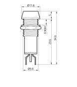 (505719с) Светодиодный индикатор металлический AD22С ∅ M10 24v АC/DC. синий. TAKEL (505719с) Светодиодный индикатор металлический AD22С ∅ M10 24v АC/DC. синий. TAKEL