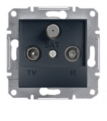 EPH3500271 Розетка TV/R/SAT (телевизионная &amp; радио &amp; спутниковая) проходная (4dB) ASFORA графит