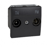 (MGU3.452.12) Механизм розетка TV/R (телевизионная;радио) оконечная Unica графит. Schneider Electric