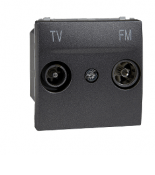 (MGU3.453.12) Механизм розетка TV/R (телевизионная;радио) проходная  Unica графит. Schneider Electric