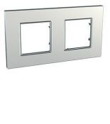 (MGU6.704.55) Рамка 2-х местная Unica Quadro Metallized серебрянная. Schneider Electric (MGU6.704.55) Рамка 2-х местная Unica Quadro Metallized серебрянная. Schneider Electric