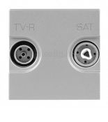 (N2251.7 PL) Механизм розетка TV/R/SAT (телевизионная + радио+спутник) оконечная Zenit серебряный