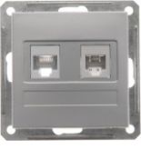 (RSI-251TK5E-5-86) Розетка «телефон&компьютер» (RJ 11& RJ 45 категории 5E) серия Wessen W59 без рамки матовый хром. Schneider Electric (RSI-251TK5E-5-86) Розетка «телефон&компьютер» (RJ 11& RJ 45 категории 5E) серия Wessen W59 без рамки матовый хром. Schneider Electric