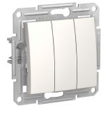 Трьохклавішний вимикач Schneider Electric Sedna слонова кістка