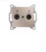 SDN3301368 Розетка TV/R (телевизионная&amp; радио) 8 дБ проходная Sedna титан
