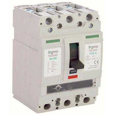 (3M160160) Автоматический выключатель в литом корпусе 3M160. 160 ампер. 3 полюса. 50 кА. SIGMA