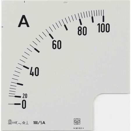 (SC2251C500) Шкала для амперметра 90° 500/5A. тип RQ72E. IME