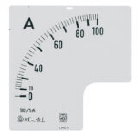 (SC2255C100) Шкала для амперметра 90° 100/5A с перегрузкою 5In. тип RQ72E. IME
