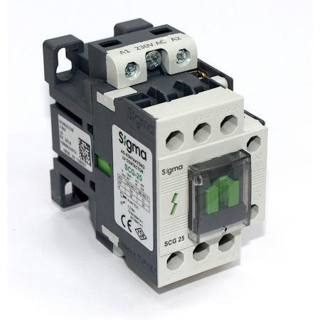 (SCG025230) Контактор SCG. Iном=25 A. 11 кВт. 1NO+1NC. Uкат.=220V ~. SIGMA
