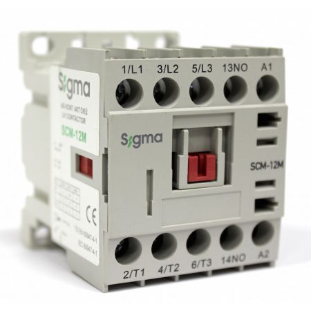 (SCM-16M NC (24V AC)) Контактор SCM c доп. контактом. Iном=16 A. 7.5 кВт. 1NC. Uкат.=24V  ~. SIGMA