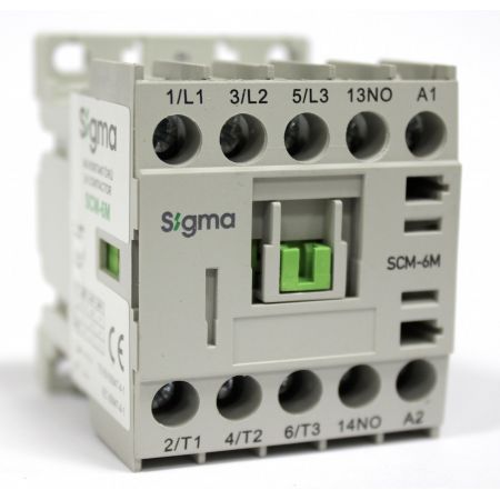 (SCM-6M NO (48V AC)) Контактор SCM c доп. контактом. Iном=6 A. 2.2 кВт. 1NO. Uкат.=48V  ~. SIGMA