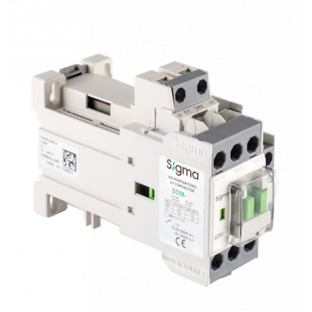 (SDM032024) Контактор SDM. Iном=32 A. 15 кВт. 1NO+1NC. Uкат.=24/48V DC. SIGMA