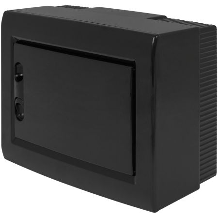 (CP32908B) Корпус пластиковый на 8 модулей e.plbox.pro.n.08b.black навесной. черный с непрозрачной дверцей IP40. E.NEXT