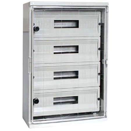 (CP5115) Корпус ударопрочный с АБС-пластика e.plbox.400.600.200.60m.tr. 400х600х200мм. IP65 с прозрачной дверью и панелью под 60 модулей. E.NEXT