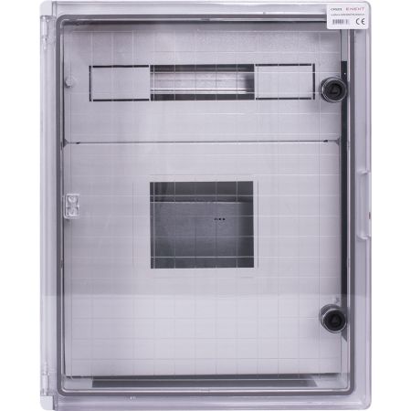(CP5213) Корпус ударопрочный с АБС-пластика e.plbox.400.500.175.3f.6m.tr. 400х500х185мм. IP65 с прозрачной дверью. панелью под 3 - фазный счётчик и 6 модулей. E.NEXT