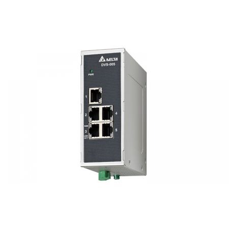 (DVS-005I00) Промышленный Ethernet коммутатор 5 портов (10/100 Мбит/с). монтаж на DIN – рельс. Delta