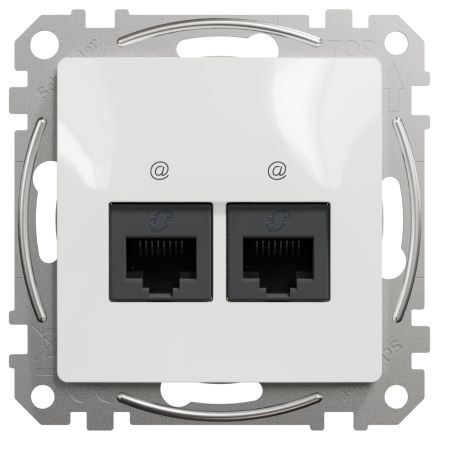 (SDD111452) Двойная компьютерная розетка RJ45 кат. 5е UTP. Sedna Design. белый. Schenider Electric