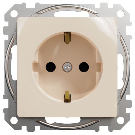(SDD112022) Розетка с з/к со шторками Sedna Design. бежевый. Schenider Electric